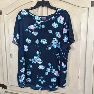 Women's Van Heusen Navy Floral XL Blouse
